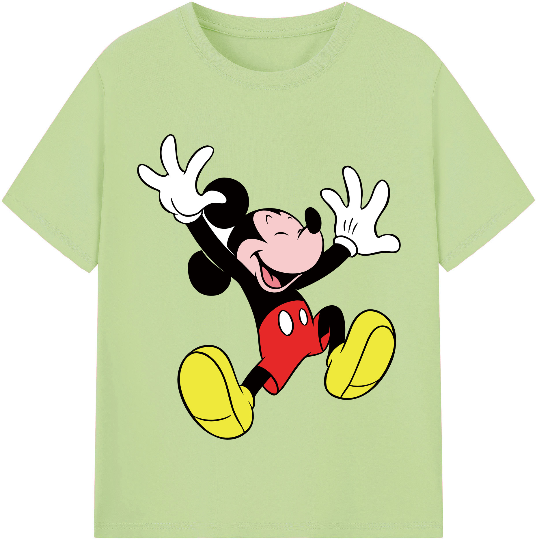 （画像用） ミッキーマウス Mickey Mouse 綿100％半袖Tシャツ（フロントプリント）